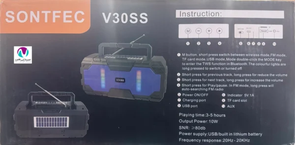 اسپيکر شارژی Sontfec مدل V30SS - تصویر 4