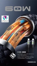 کابل شارژر دوسر تایپ سی کلومن مدل KD-82 60W - تصویر 5