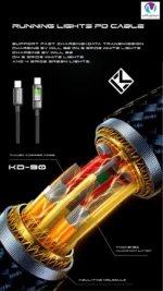 کابل شارژر دوسر تایپ سی کلومن مدل KD-90 60W - تصویر 6