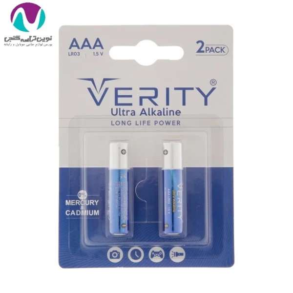 باتری نیم قلمی (AAA) وریتی مدل LR03-U Ultra Alkaline بسته دو عددی - تصویر 2