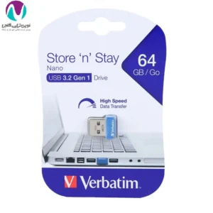 فلش مموری 64 گیگ ورباتیم Verbatim Store N Stay Nano USB 3.2 با گارانتی آسان سرویس